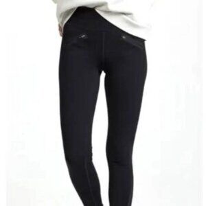 SPANX Every Wear Tech Tape Black Leggings with Zipper Accents FD3715 - Size S